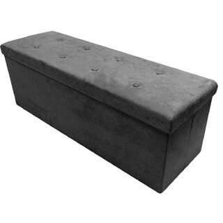 Sorbus 43 in. L x 15 in. W x 15 in. H Black Collapsible Chest Fabric Bench Storage Box STRG-BNCHSU-BLK