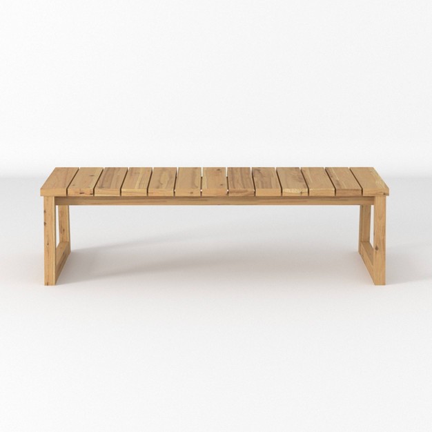 Saracina Home Acacia Slatted Rectangular Patio Coffee Table