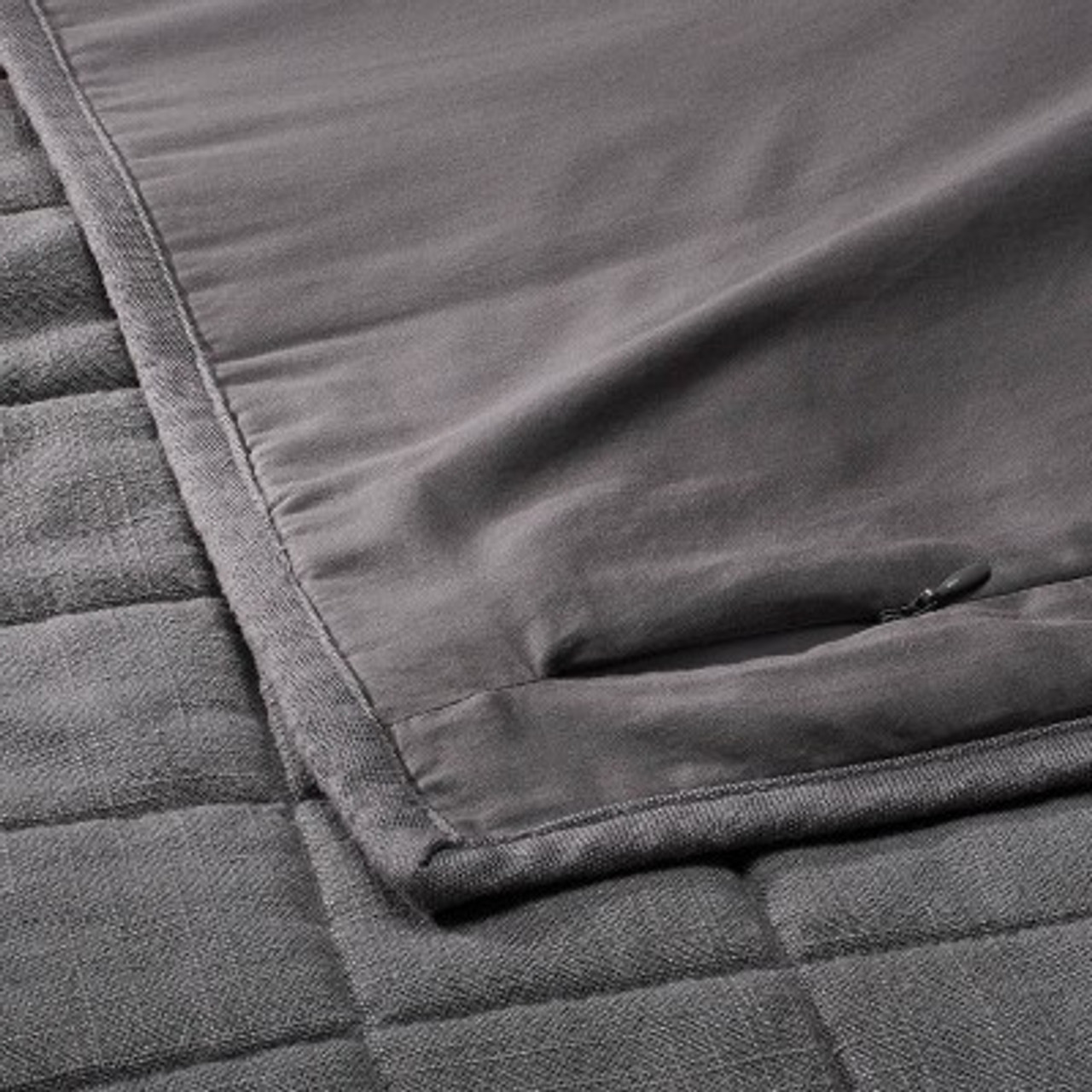 King Heavyweight Linen Blend Quilt Pillow Sham Dark Gray - Casaluna™