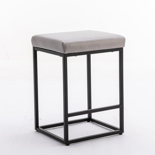 Backless Modern Barstools with Faux Leather