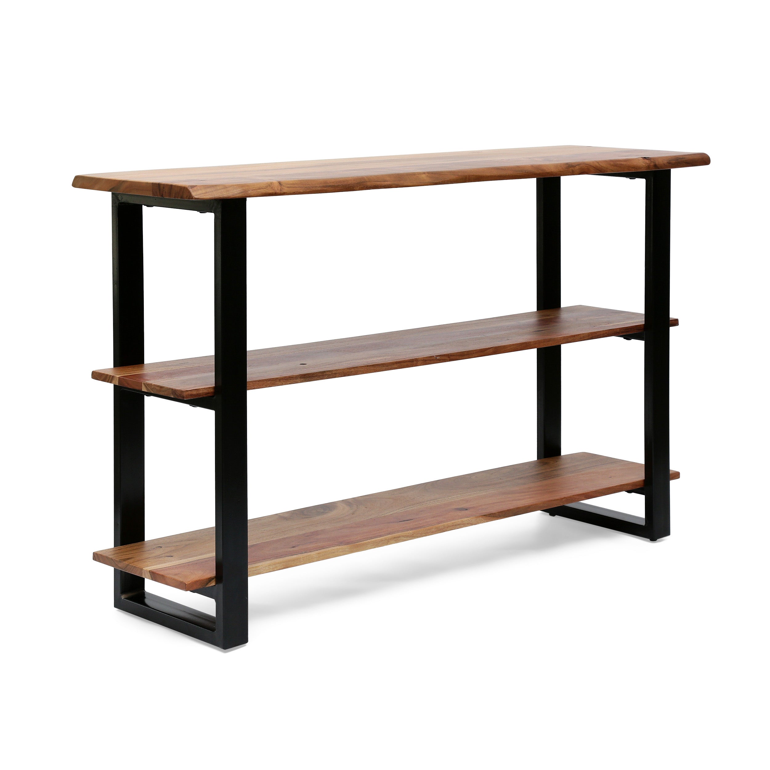 Canaan Handcrafted Modern Industrial Acacia Wood Media Console Table