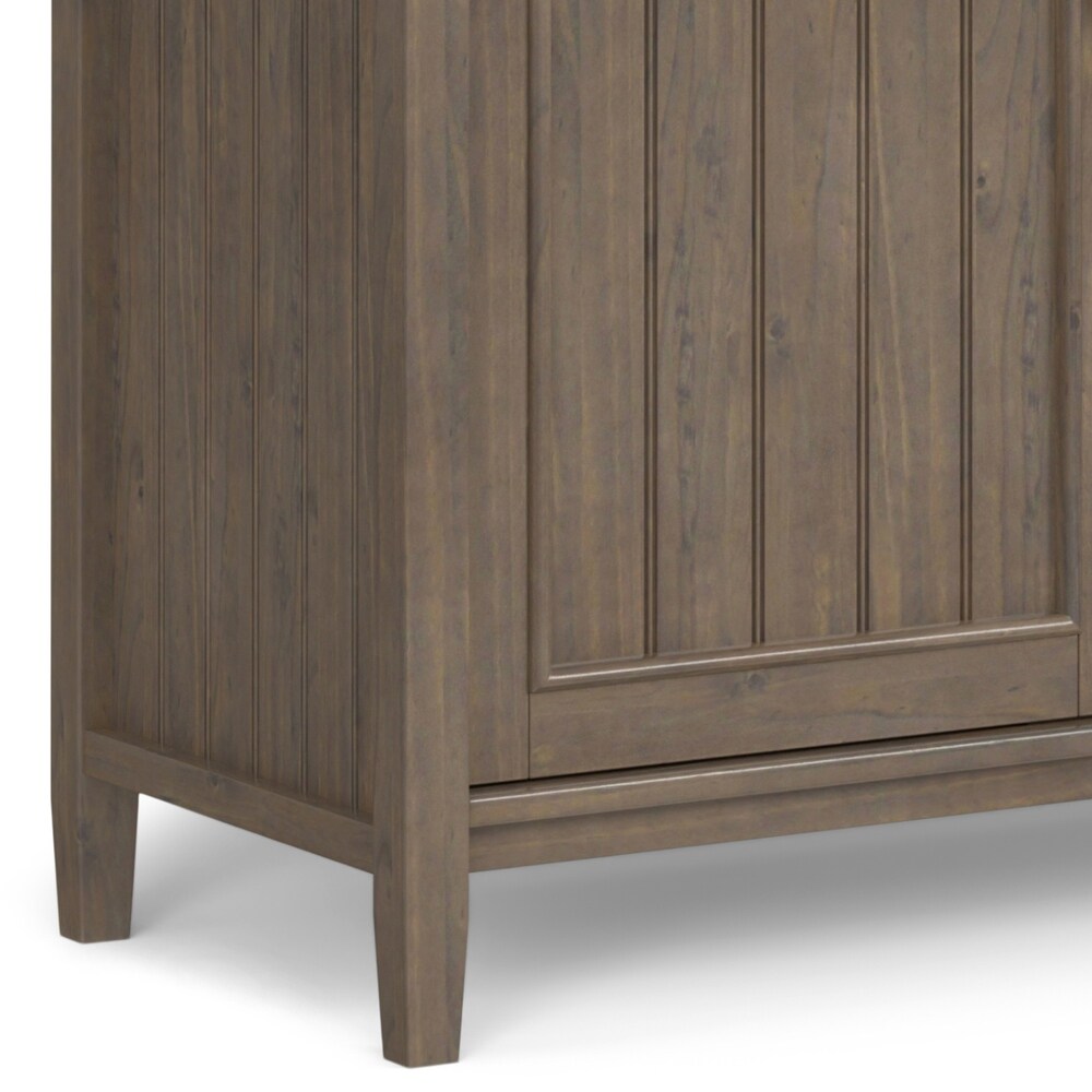 WYNDENHALL Rowan SOLID WOOD 60 inch Wide Contemporary Wide Storage Cabinet in Smoky Brown   18\