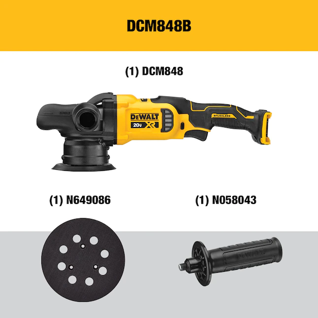 DEWALT DCM848B 20-Volt MAX XR Cordless Brushless 5 in. Variable Speed Random Orbit Polisher (Tool Only)