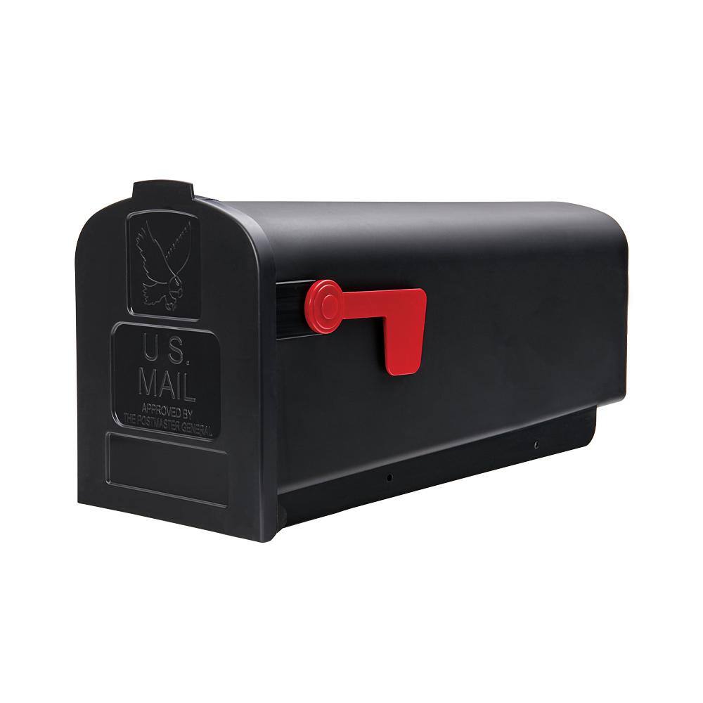 Architectural Mailboxes Parsons Black Medium Plastic Post Mount Mailbox PL10B0AM