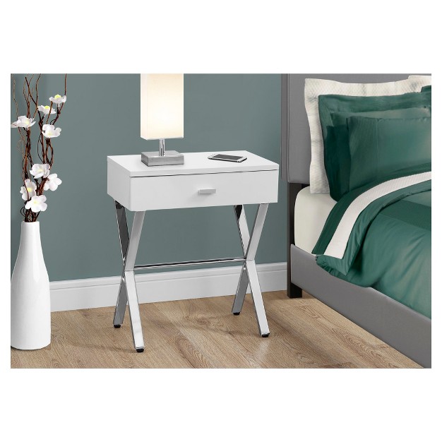 Accent Table Night Stand Chrome Metal Everyroom