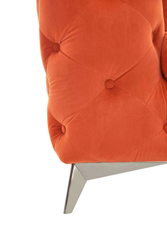 Slader Modern Orange Fabric Loveseat   Contemporary   Loveseats   by Rustic Home Furniture Deco  Houzz