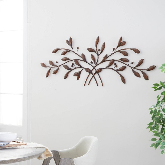 X 60 quot Metal Leaf Wall Decor Brown Olivia amp May