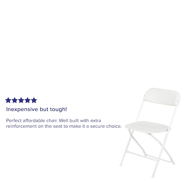 Flash Furniture 10-Pack White Standard Folding Chair with Solid Seat (Indoor)