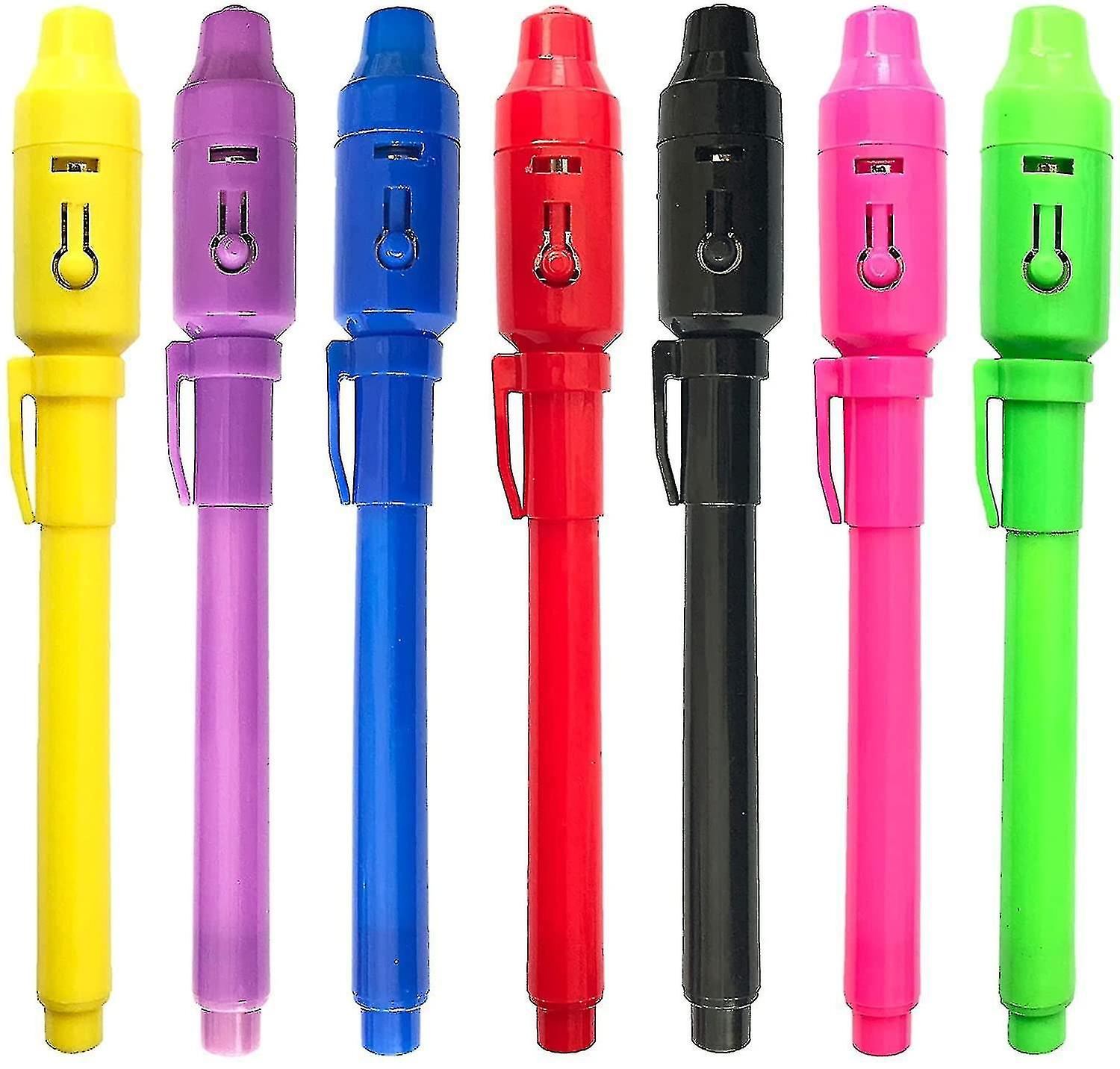 Invisible Ink Pen 7pcs Latest Spy Pen With Uv Light Magic Spy Marker Kid Pens For Secret Birthday Me