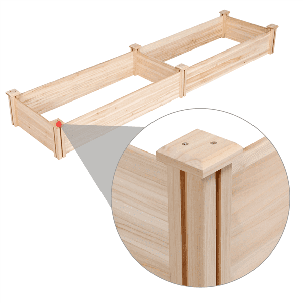 Yaheetech Raised Garden Bed Kit - Wooden Elevated Planter Garden Box for Vegetable/Flower/Herb Outdoor Solid Wood 2x8ft