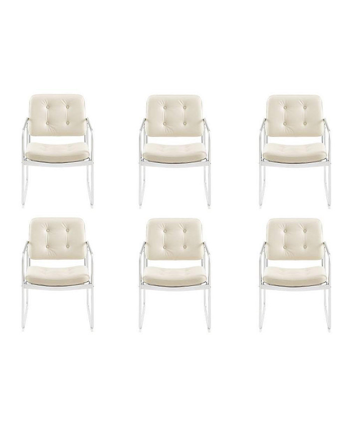 COLAMY Mondo Legacy Tufted Dining Chair with Metal Legs Set of 6