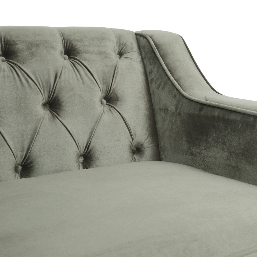 Jameer Modern Glam Tufted Velvet 3 Seater Sofa   Traditional   Sofas   by GDFStudio  Houzz