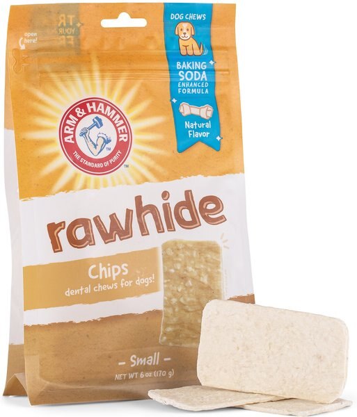 Arm and Hammer Small Rawhide Chips Dog Treats， 6-oz bag