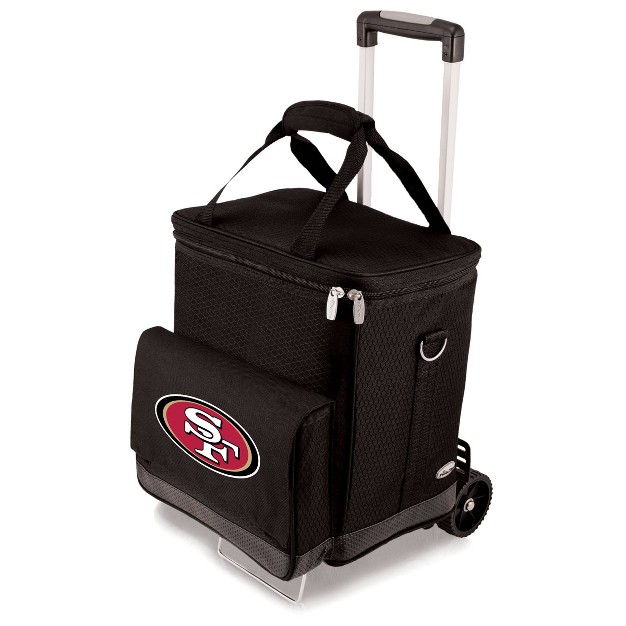 Nfl San Francisco 49ers Cellar Six Bottle Wine Carrier And Cooler Tote With Trolley