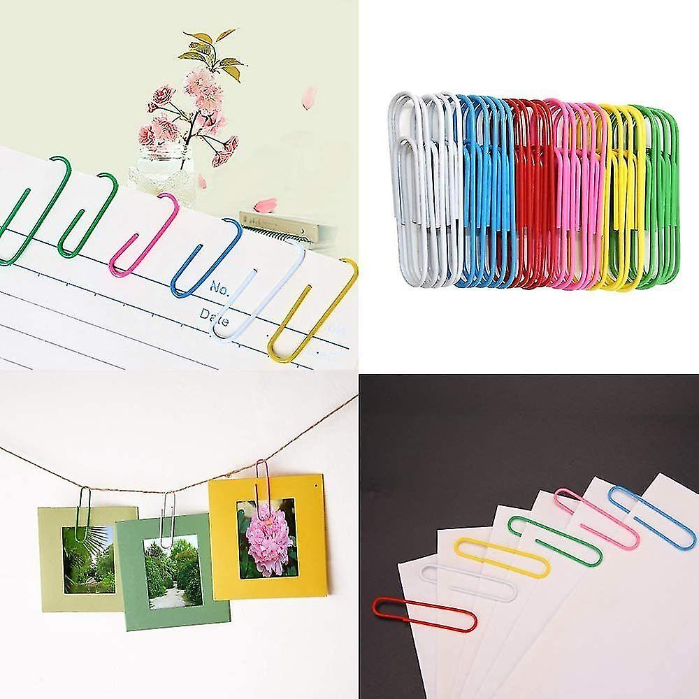 Colorful Paper Clips， 300pcs Mixed Colors Paper Clips With Plastic Box， 50mm Paper Clips， Colorful Paper Clips， 6 Colors