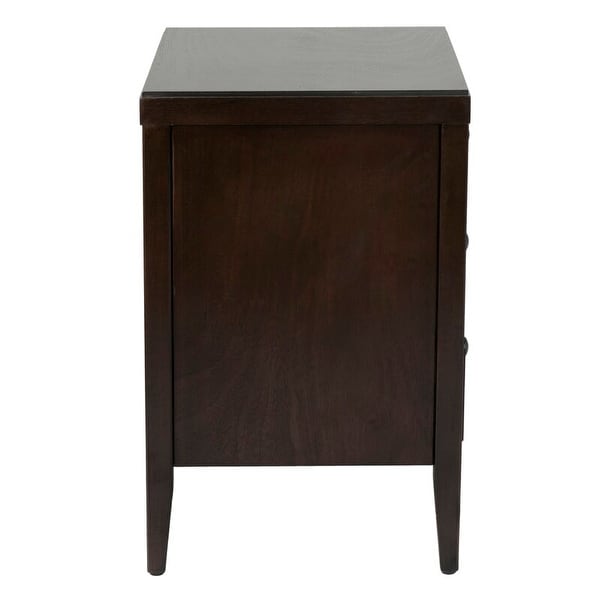 Painted Acacia Wood 3-Drawer Nightstand