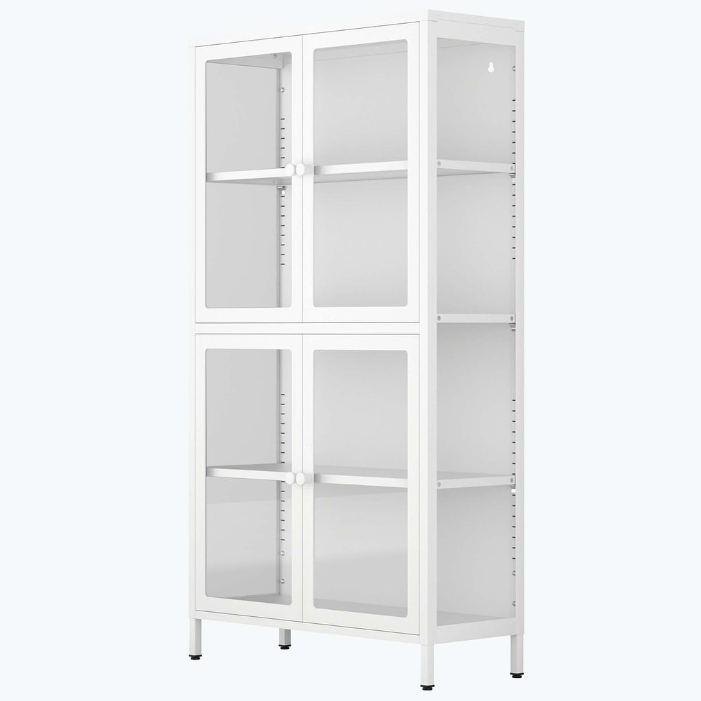 our Glass Door Storage Cabinet with Adjustable Shelves