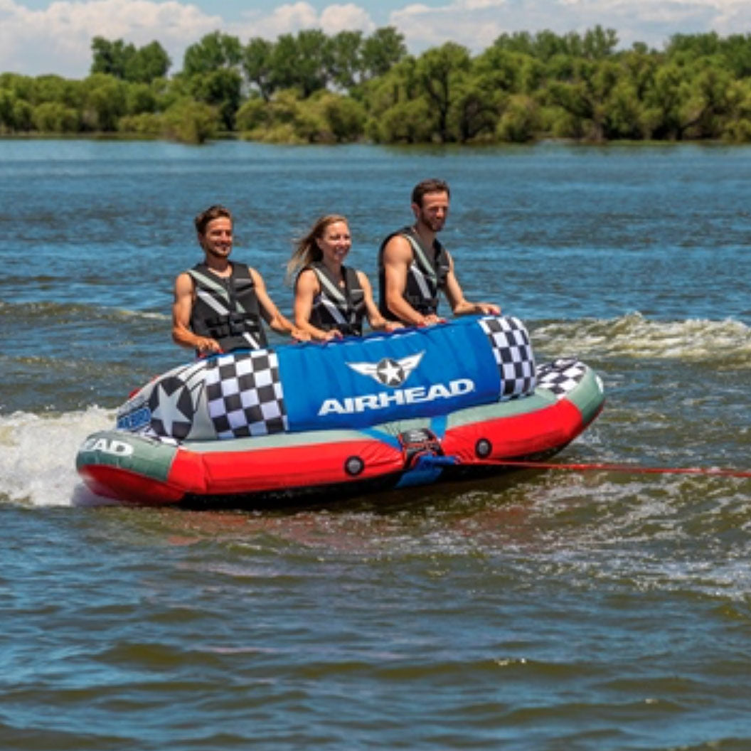 Airhead Sportsstuff Chariot Warbird 3 Rider Person Towable Inflatable Water Tube