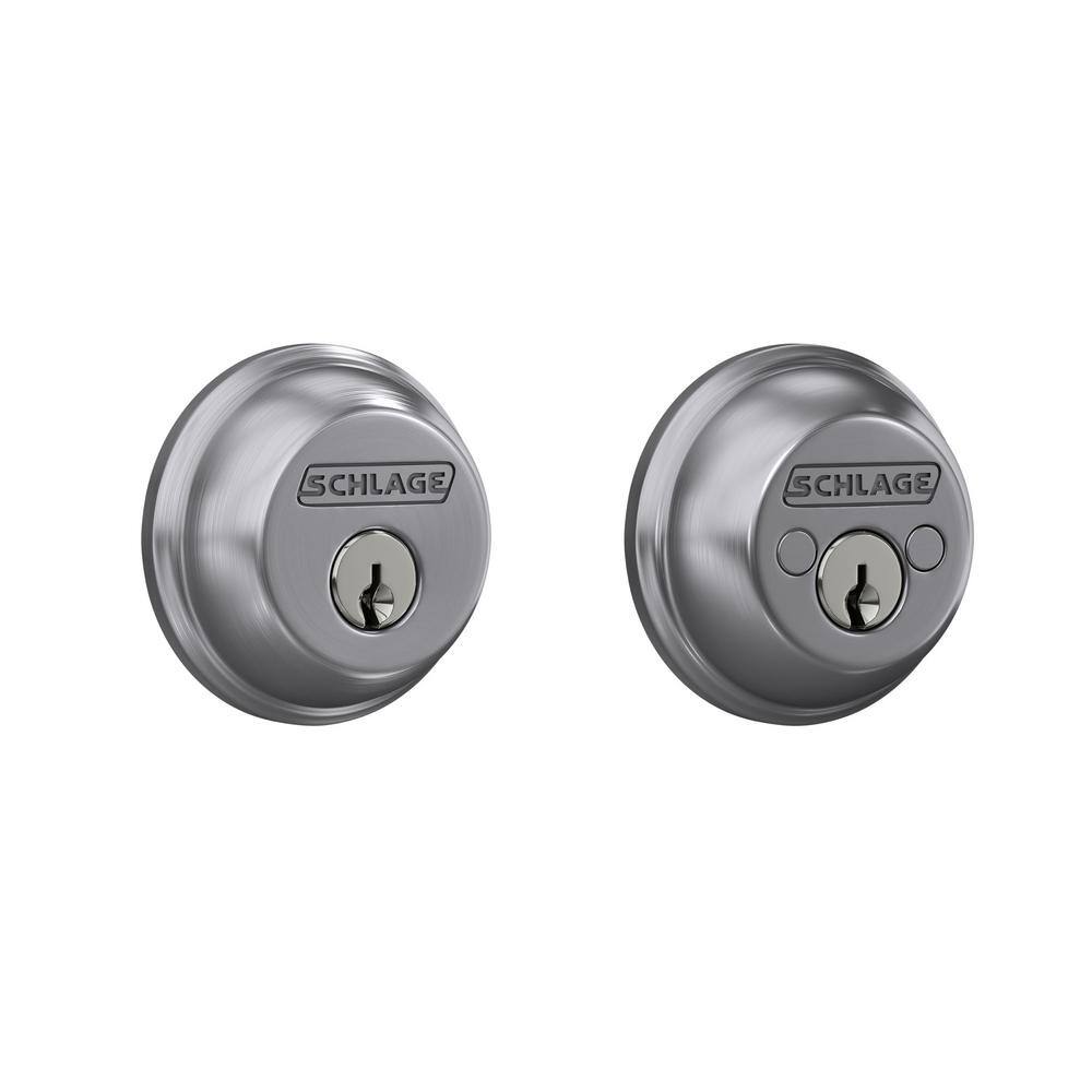 Schlage Satin Chrome Light Commercial Double Cylinder Deadbolt B62CS G 626