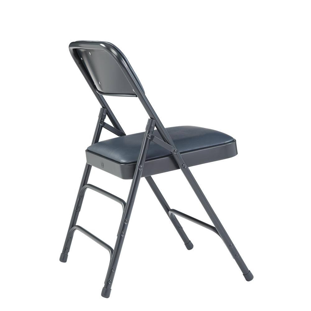 National Public Seating 1300 Series Dark Midnight Blue Premium Vinyl Upholstered Triple Brace Double Hinge Folding Chair (4-Pack) 1304