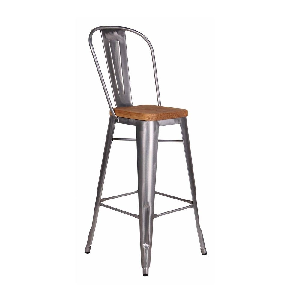 Metal stools wood seat Barstool With Wood Seat