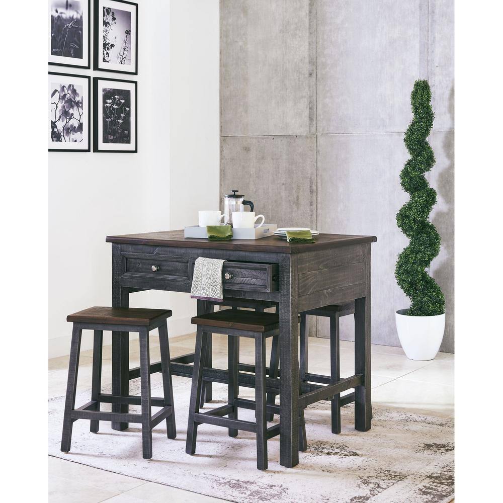 Picket House Furnishings Abilene Grey Kitchen Island and 4-Stools MAIZ112KIST