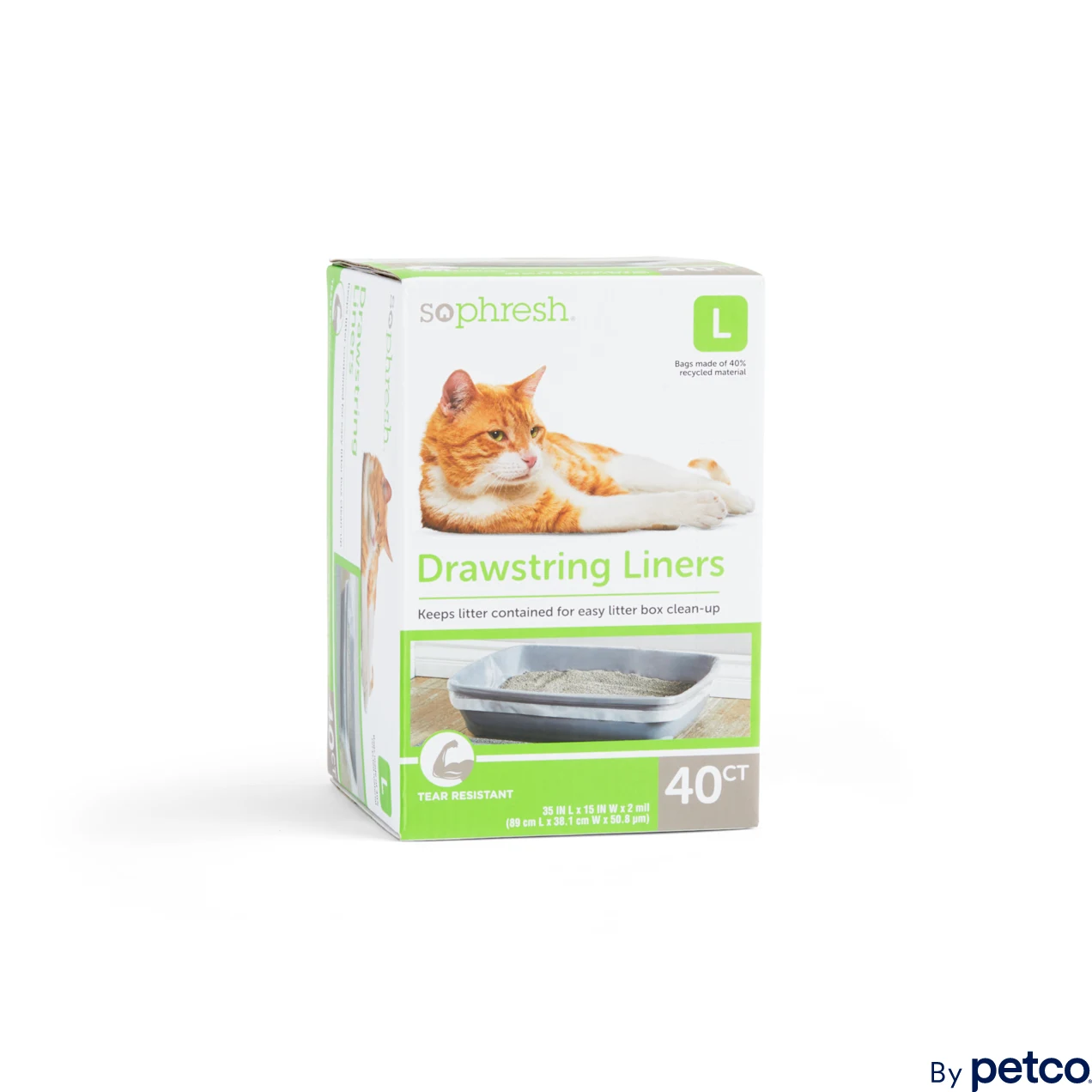 So Phresh Drawstring Cat Litter Box Liners， 35