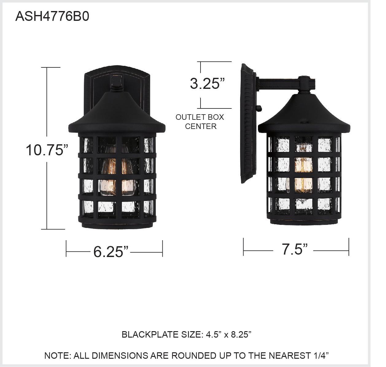 Ashley Harbour Callen 1-Light Earth Black Outdoor Wall Lantern