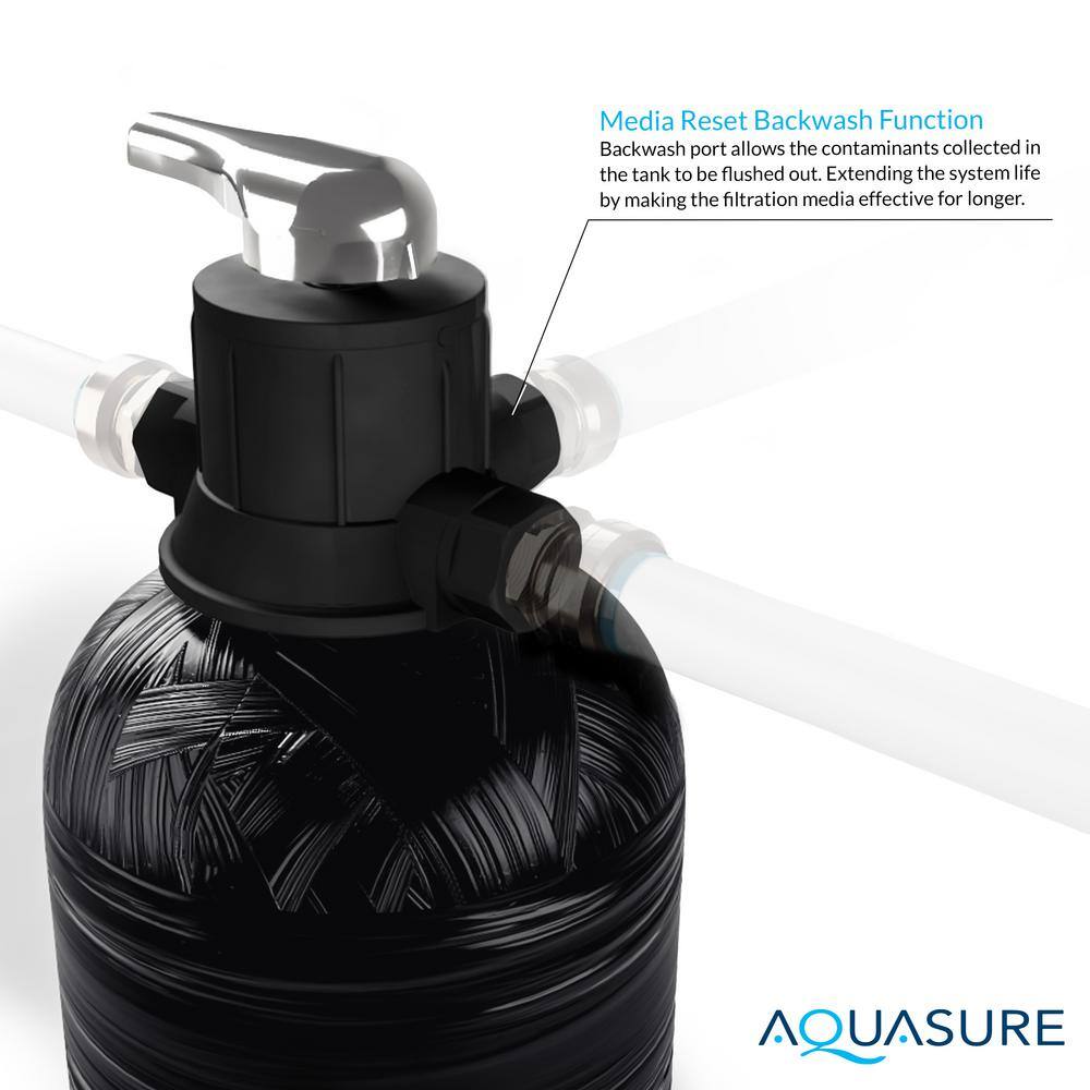 AQUASURE Fortitude Pro KDFGAC 1500000 Gal. Whole House Water Treatment System with Pleated Sediment Pre-Filters AS-FP1500