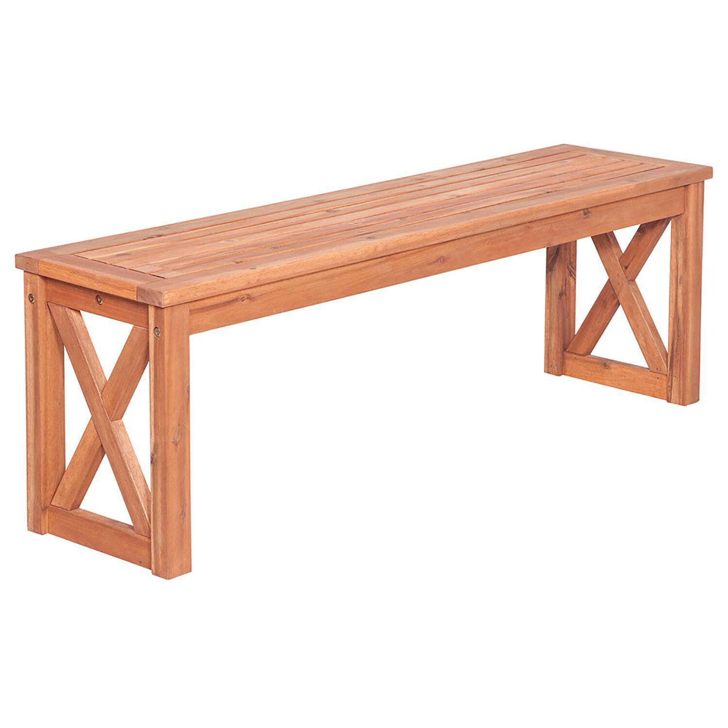 Ultimate Patio Camille Way 53 Inch Acacia Backless Patio Bench