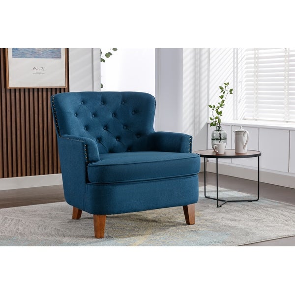 Porthos Home Idir Accent Chair， Fabric Upholstery， Rubber Wood Legs