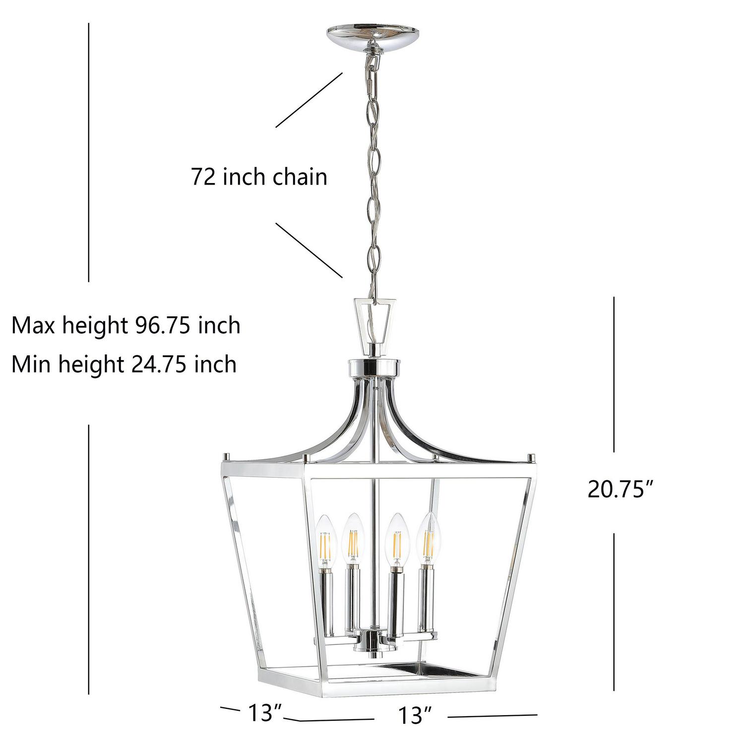 Safavieh Nichi 4 Light Industrial Pendant， Chrome