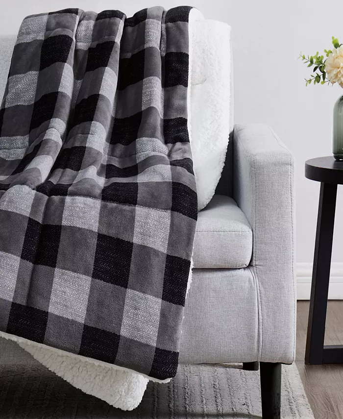 London Fog Buffalo Plaid Throw， 60