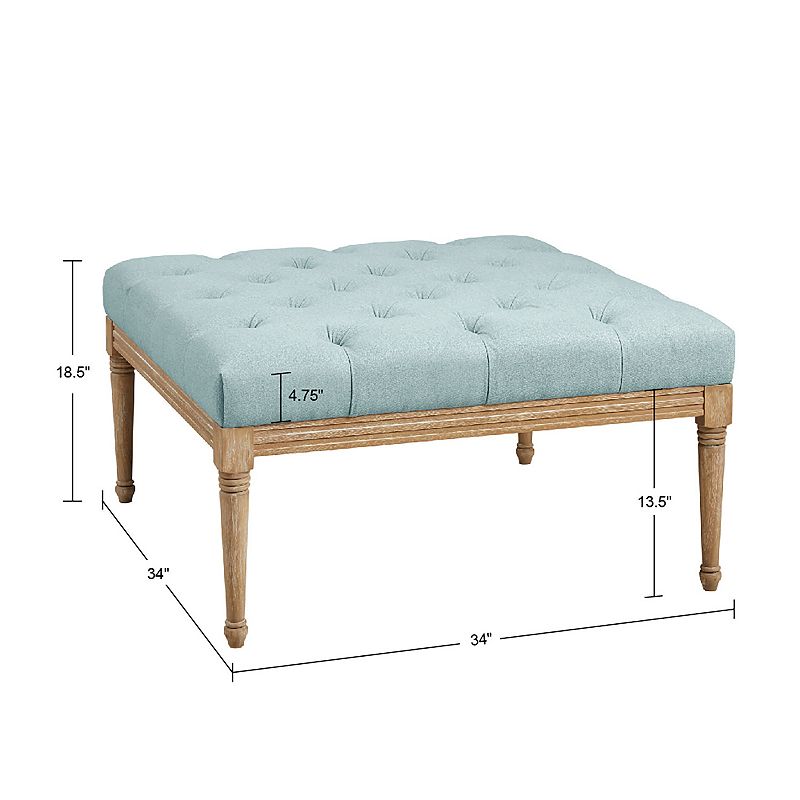 Martha Stewart Bonnieville Button Tufted Upholstered Ottoman