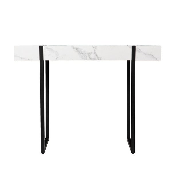 Rahilee Marble Console Table， White