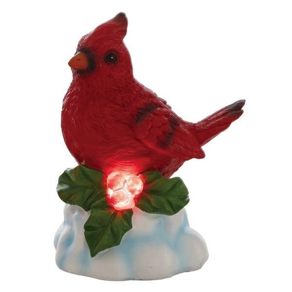 Transpac Resin 5.75 in. Multicolored Christmas Light Up Cardinal Figurine