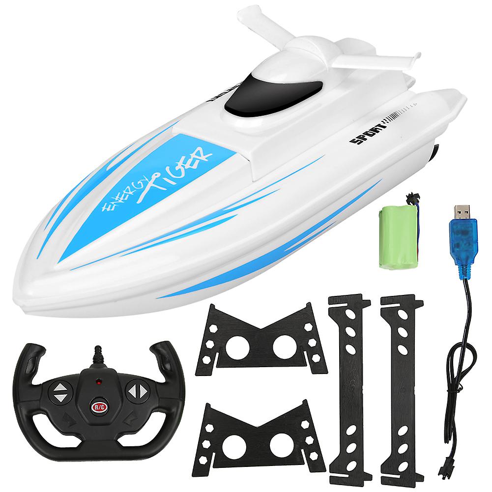 4 Channel 2.4g Waterproof Remote Control Yacht High Simulation Boat Model Children Toy (blue)