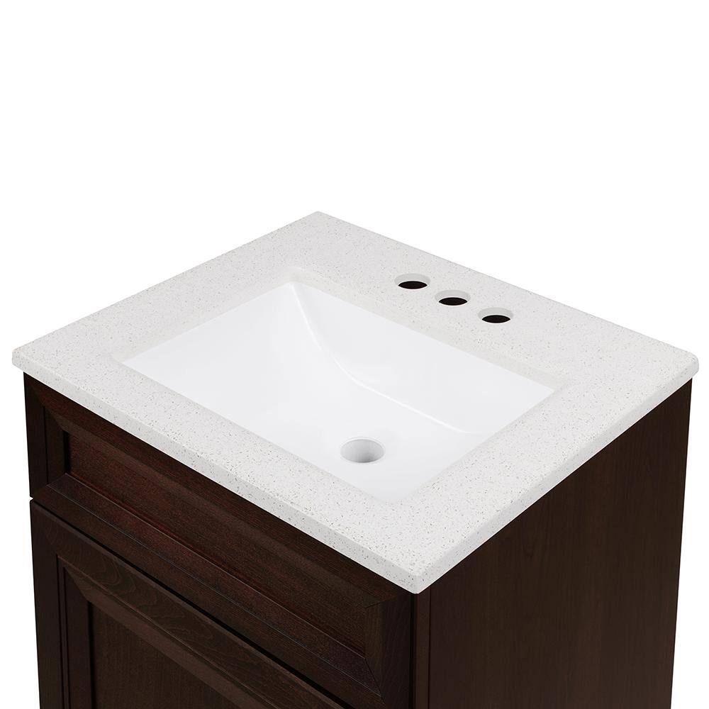 Home Decorators Collection Sedgewood 18.5 in. W Configurable Bath Vanity in Cognac with Solid Surface Top in Arctic with White Sink PPLNKDCG18