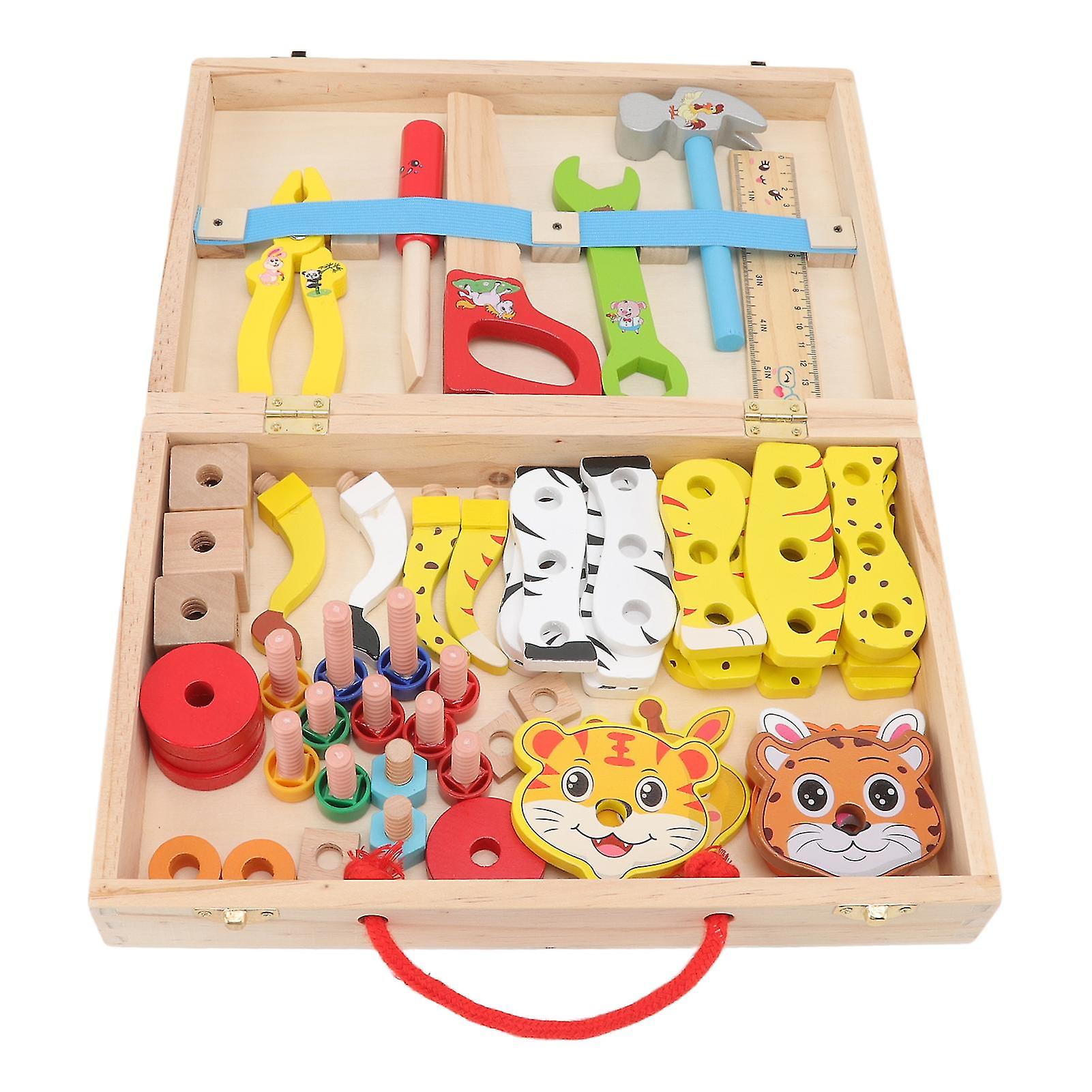 Wooden Toolbox Toys DIY Fine Workmanship Toolbox Puzzle Toy Educational Construction Kids Toys