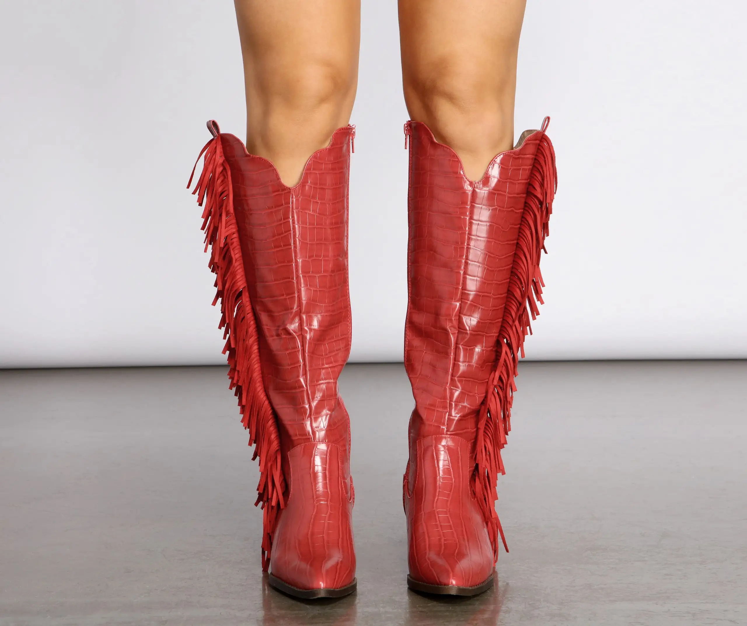 Scoot N' Boogey Fringe Red Cowboy Boots