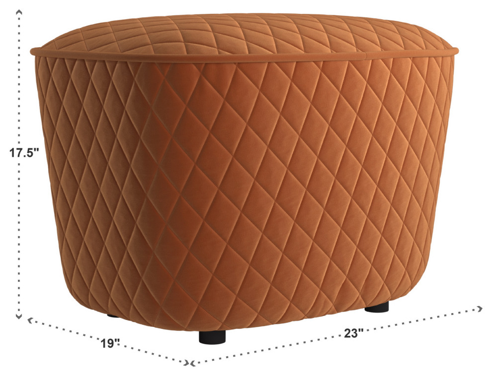 Stevenson Orange Fabric Ottoman   Contemporary   Footstools And Ottomans   by Inspire Q  Houzz