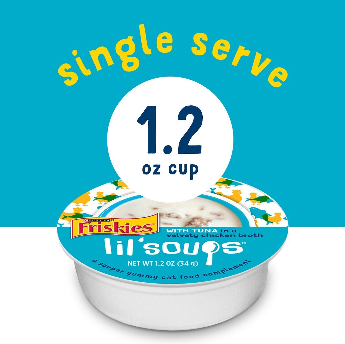 Friskies Lil' Soups with Tuna in a Velvety Chicken Broth Lickable Cat Treats