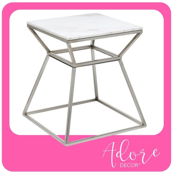 Adore Decor Audrey Marble Side Table