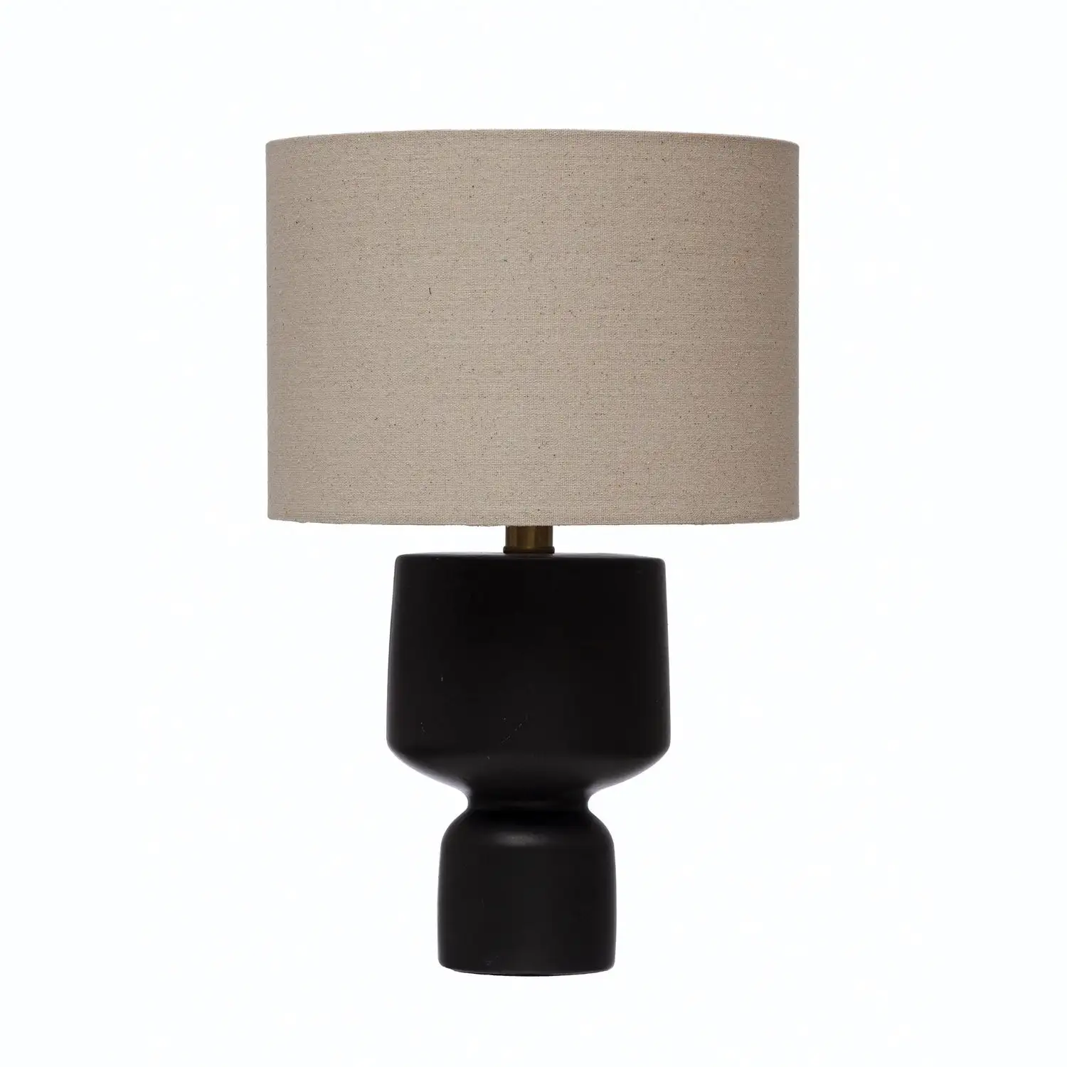 Stoneware Table Lamp with Fabric Shade