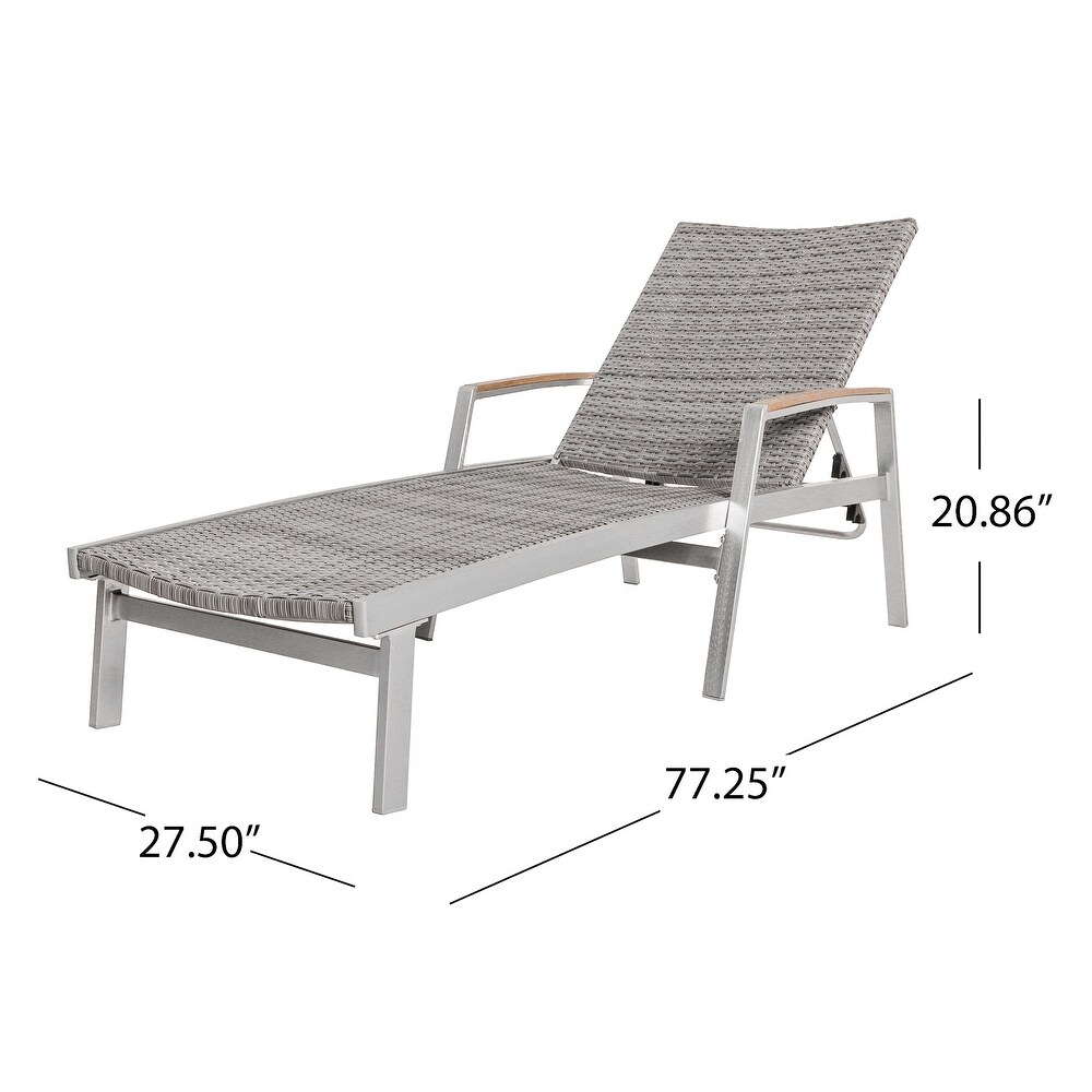 Oxton Outdoor Aluminum Chaise Lounges (Set of 4) by Christopher Knight Home