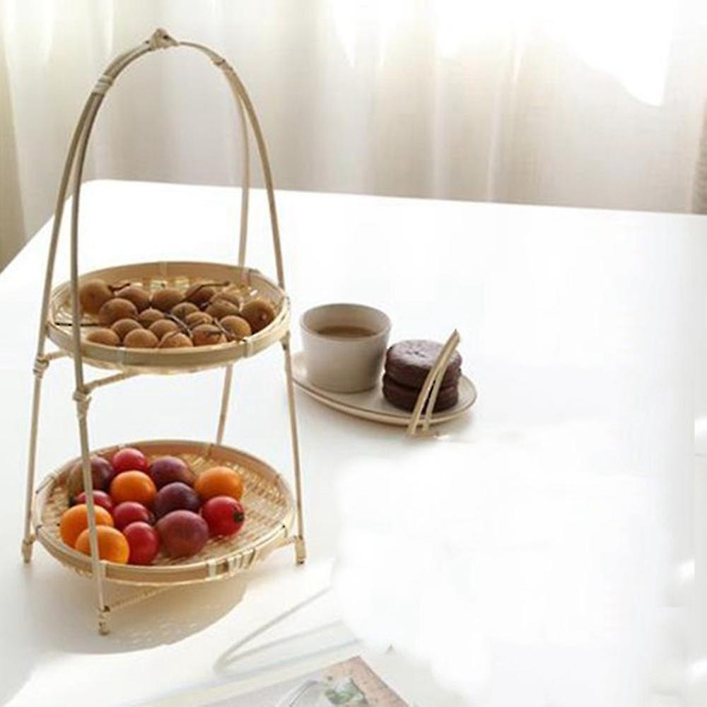 Bamboo Weaving Wicker Baskets Dish Handmade Home Decoration Storage Fruit Bread Food For Kitchen Or