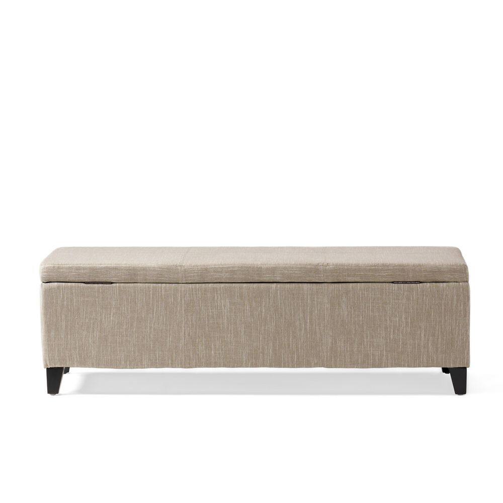 Noble House Glouser Sand Fabric Storage Bench 9974