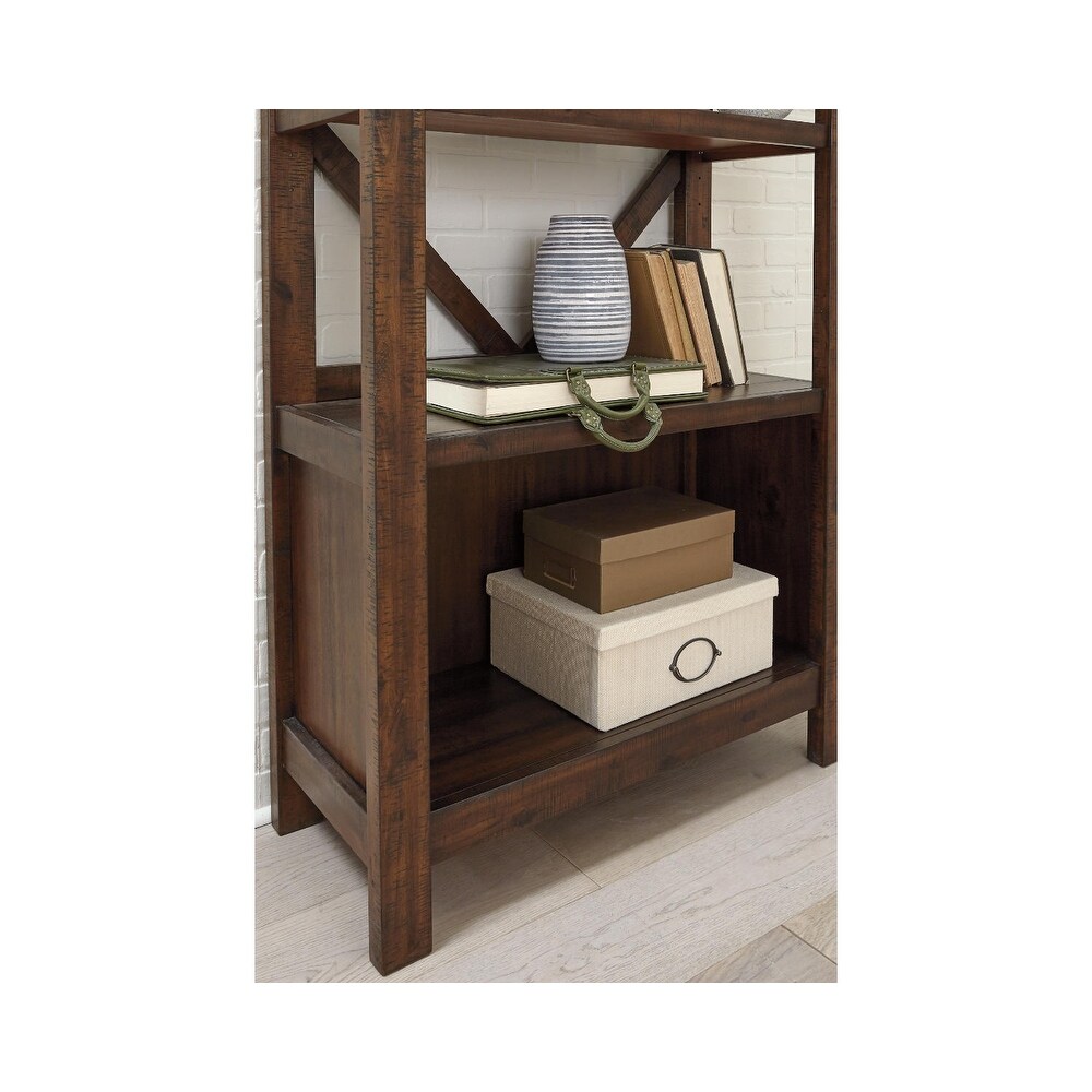 Baldridge Rustic Brown Casual Large Bookcase