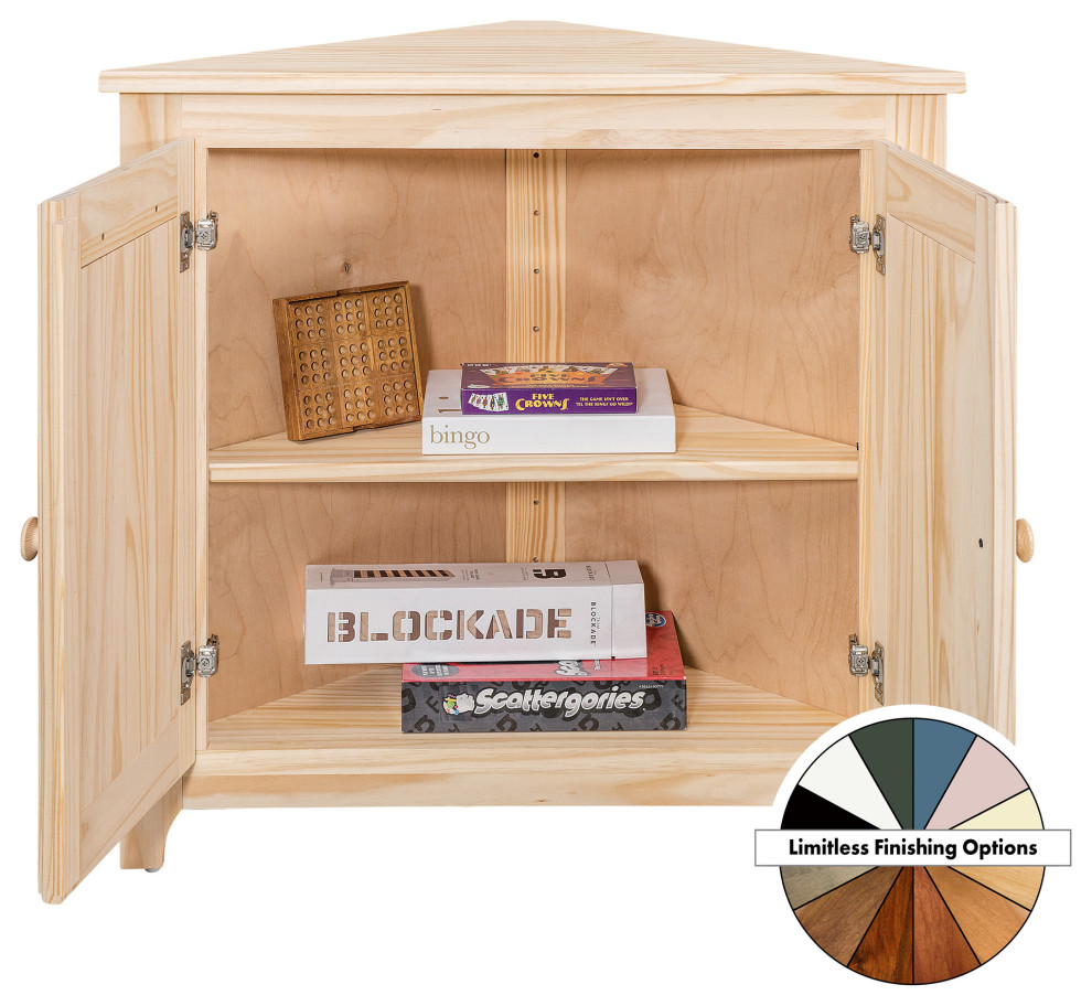 Solid Wood Corner Cabinet   Transitional   Accent Chests And Cabinets   by Arch+Haven  Houzz