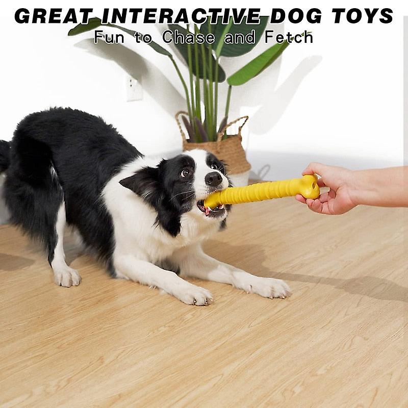 Squeaky yellow bone dog toys